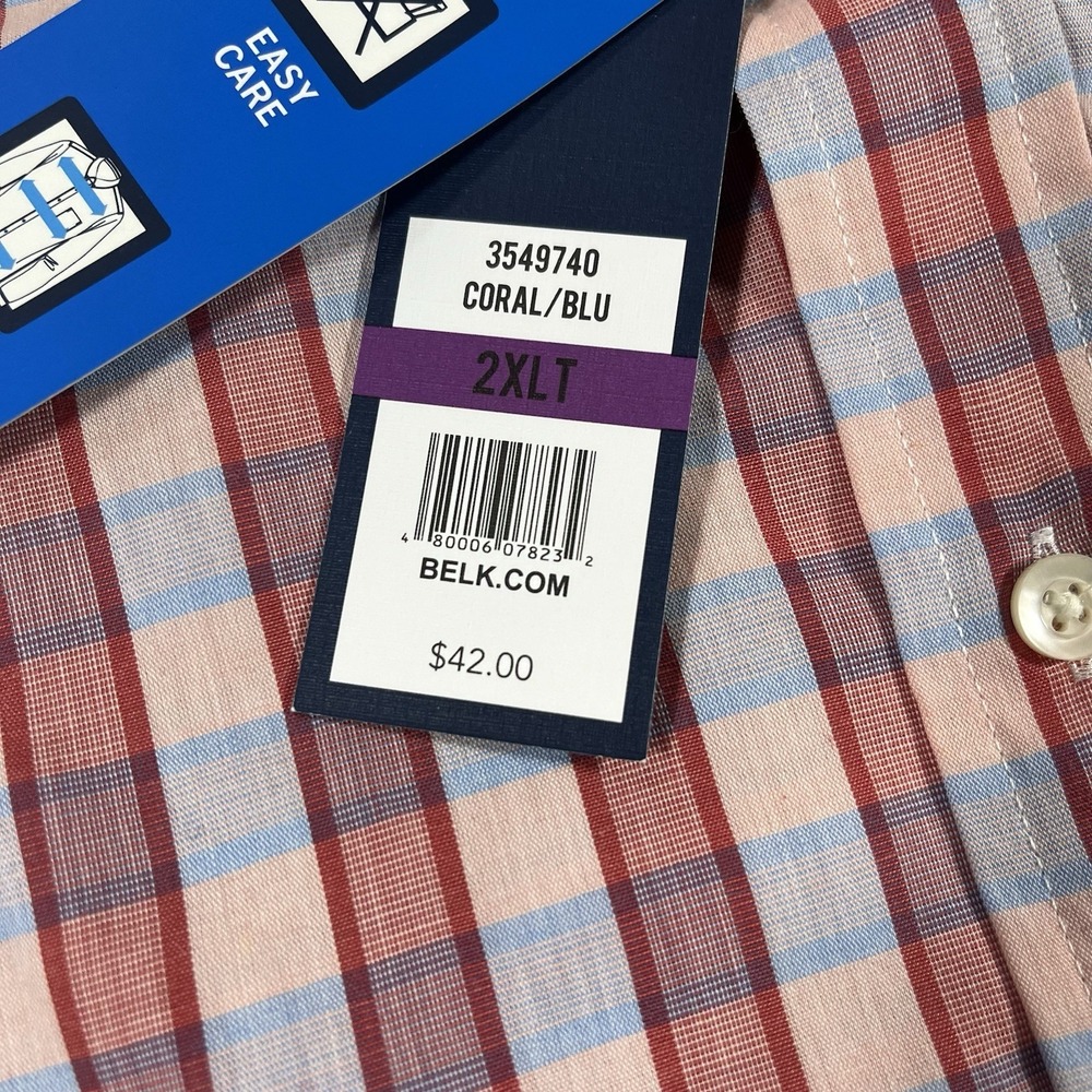 Big & Tall 2XL Saddlebred Button Up Long Sleeve Men Shirt NWT Easy Care LOT OF 2 - Picture 15 of 16